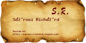 Sárosi Richárd névjegykártya